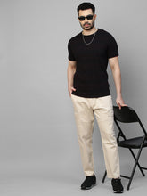 Genips Men's Cream  Cotton Stretch Bahamas Cargo Fit Solid Cargo
